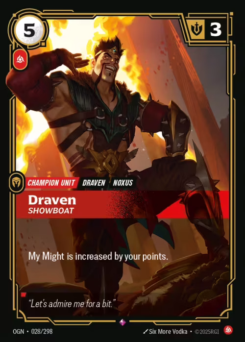 Draven, Showboat - Riftbound Spoiler - Origins