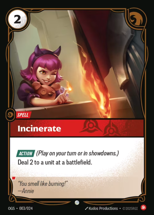 Incinerate - Riftbound Spoiler - Proving Grounds