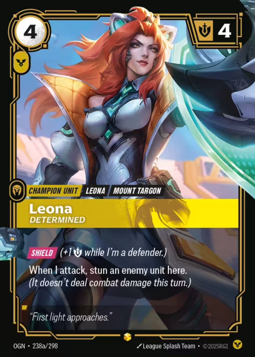 Leona, Determined 2 - Riftbound Spoiler - Origins