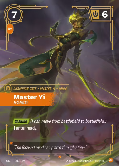 Master Yi, Honed - Riftbound Spoiler - Proving Grounds
