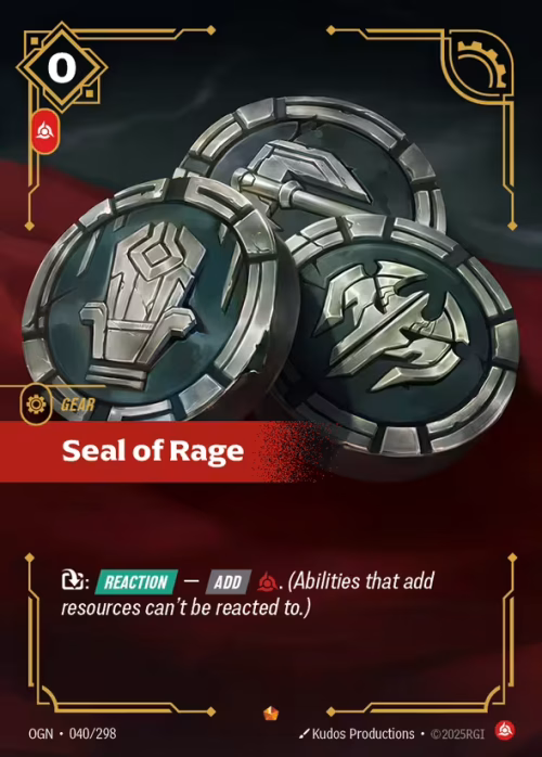 Seal of Rage - Riftbound Spoiler - Origins
