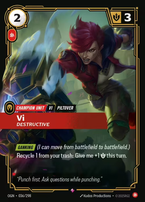 Vi, Destructive - Riftbound Spoiler - Origins
