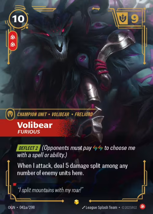 Volibear, Furious 1 - Riftbound Spoiler - Origins