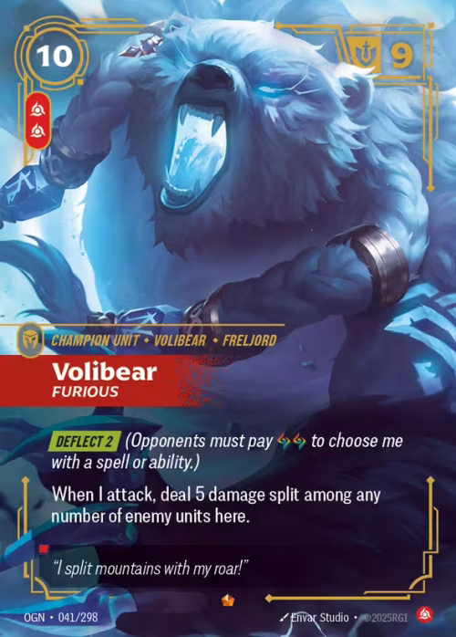 Volibear, Furious - Riftbound Spoiler - Origins