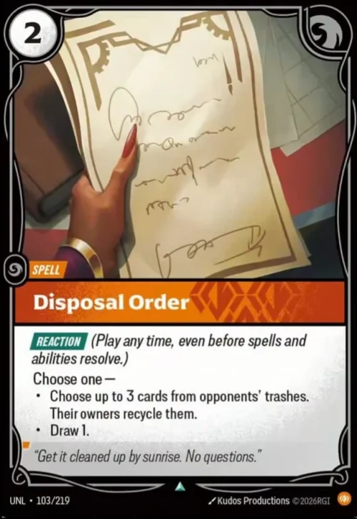 Disposal Order