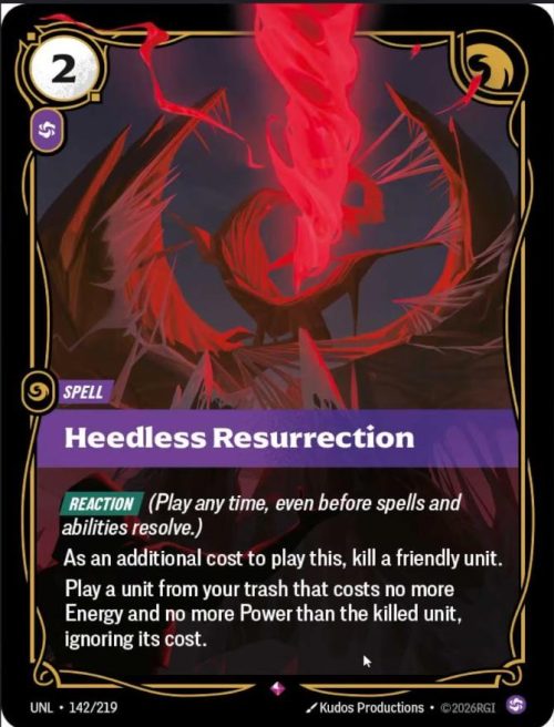 Heedless Resurrection - Unleashed Riftbound Spoiler