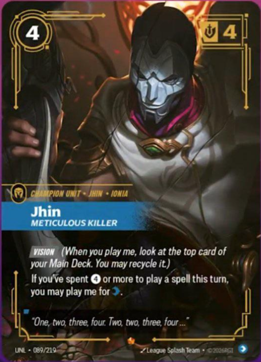 Jhin, Meticulous Killer from Unleashed Riftbound Spoiler