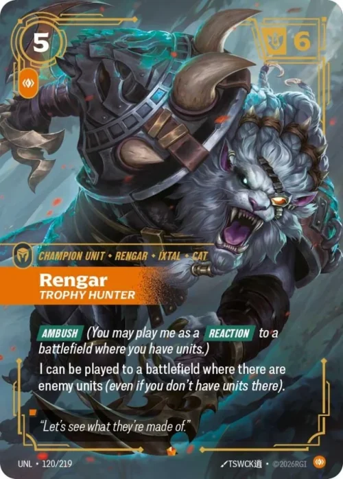 Rengar, Trophy Hunter from Unleashed Riftbound Spoiler