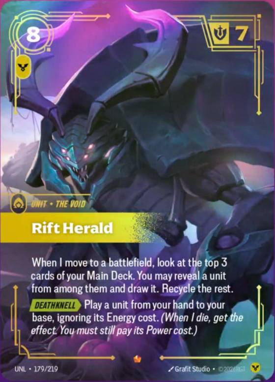 Fantasy Herald Rifts Rift Herald from Unleashed Riftbound Spoiler