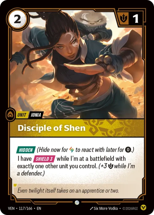 Disciple of Shen - Vendeta Riftbound Spoiler
