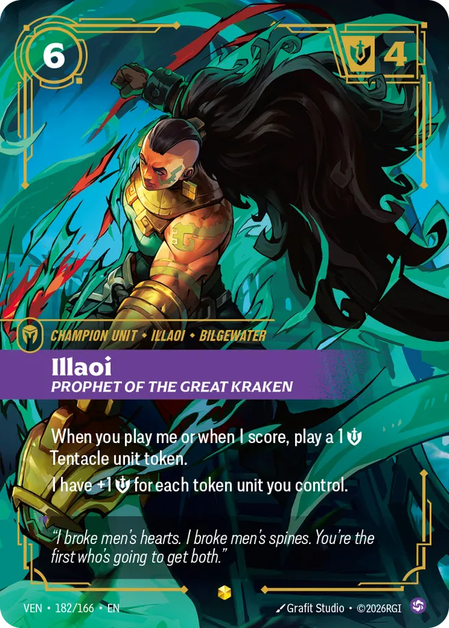 Illaoi, Prophet of the Great Kraken 2 - Vendeta Riftbound Spoiler