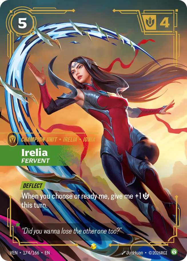 riftbound ireliaセット Irelia, Fervent from Vendetta Riftbound Spoiler