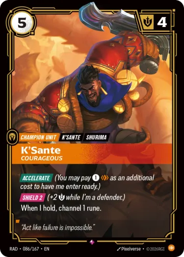 K'Sante, Courageous - Riftbound Radiance Spoiler
