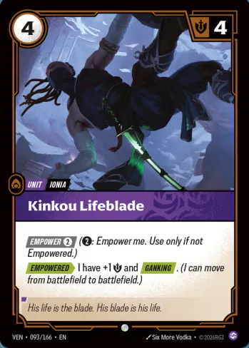 Kinkou Lifeblade - Vendeta Riftbound Spoiler