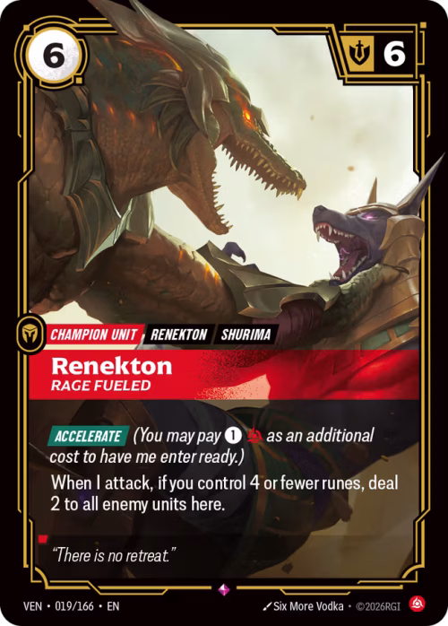 Renekton, Rage Fueled - Vendetta Riftbound Spoiler
