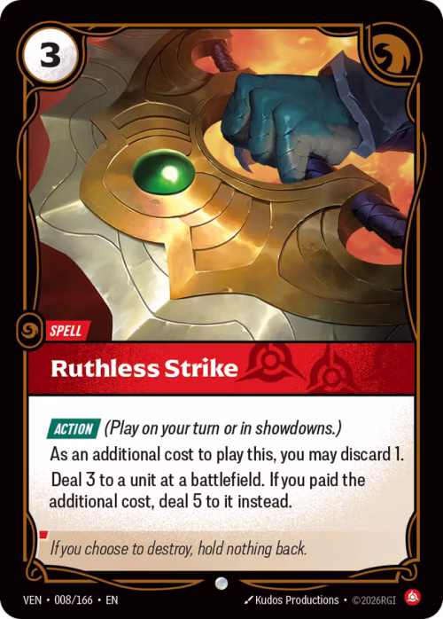 Ruthless Strike - Vendetta Riftbound Spoiler