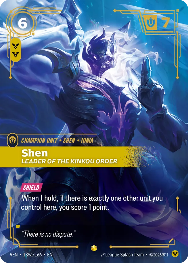 Shen, Leader of the Kinkou Order 2 - Vendeta Riftbound Spoiler