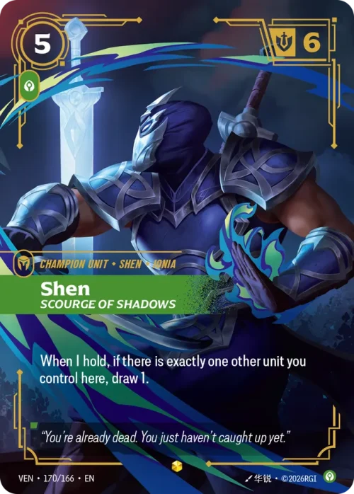 Shen, Scourge of Shadows - Vendeta Riftbound Spoiler