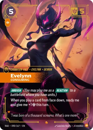 Evelynn, Consuming 2 - Riftbound Radiance Spoiler