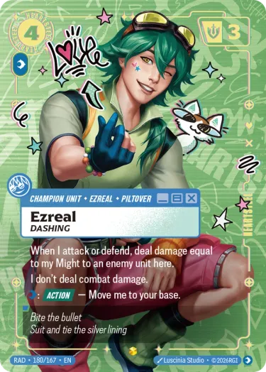 Ezreal, Dashing - Riftbound Radiance Spoiler