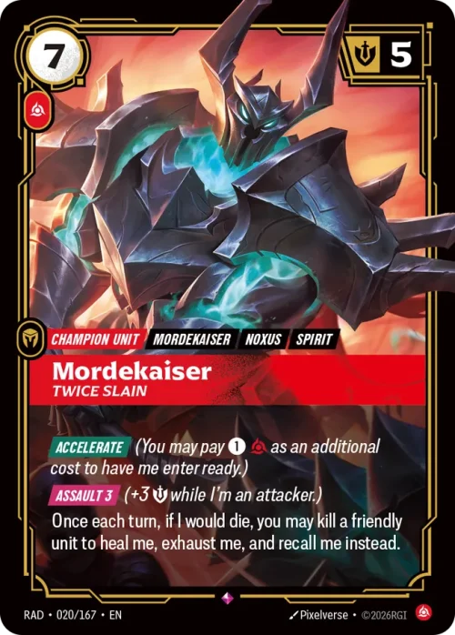 Mordekaiser, Twice Slain - Riftbound Radiance Spoiler